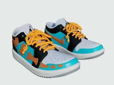 DINO 2 Air Jordan 1 LIANG LOW Shoes PBR  Low-poly 3D model