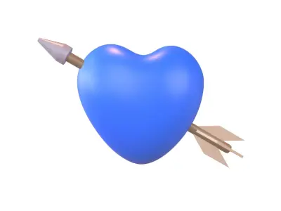 Heart With Arrow v1 004 Low-poly 3D model