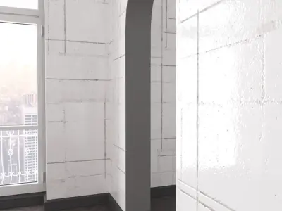 WallDeco-Life-var-56 empty room with walls and wooden floors 3D model