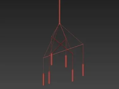 PICOLO chandelier with four lights hanging from it 3D model