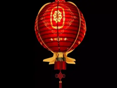 Chinese red lantern Low-poly 3D model