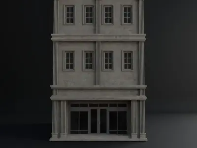 OLD RETRO CLASSICAL BUILDING 1 Low-poly 3D model