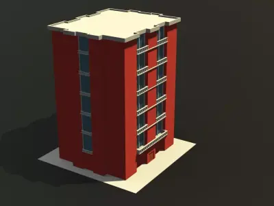apartment building  Free low-poly 3D model