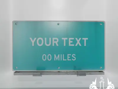 Game-ready Highway Sign Pack With Sign Template Low-poly 3D model