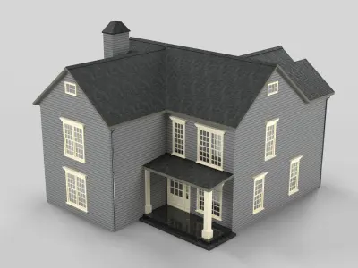 British House Design 07T2  Low-poly 3D model