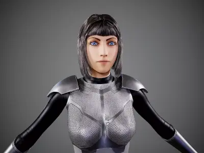 Sci Fi girl  Low-poly 3D model