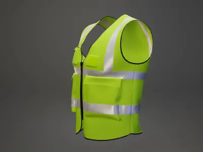 Worker Safety Vest Green Low-poly 3D model