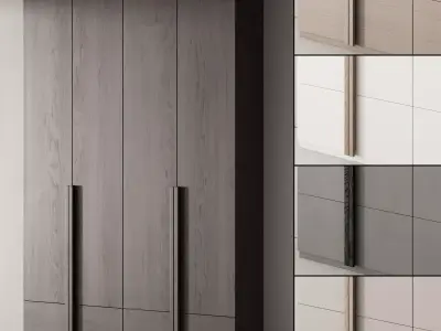 170 cabinet furniture 02 minimal wardrobe cupboard 01 3D model