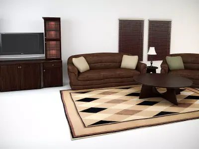 Sofa set 3D model couch 3D model