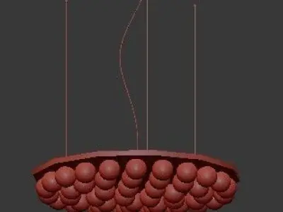 Untitled pendant light with glass balls hanging from it 3D model