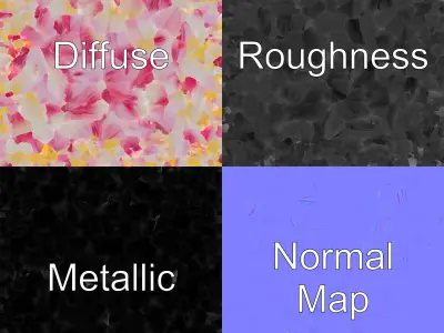 Shimmering Blossom With Panchromatic Petals model pack Low-poly 3D model