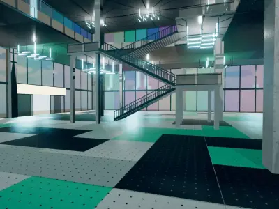 Rainbow Building Low-poly 3D model