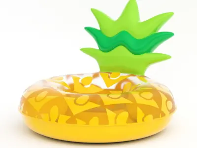 Pineapple Pool Float Inflatable Toy Swimming Tube Low-poly 3D model