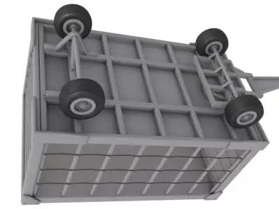 Airport Closed Baggage Trailer 3D model