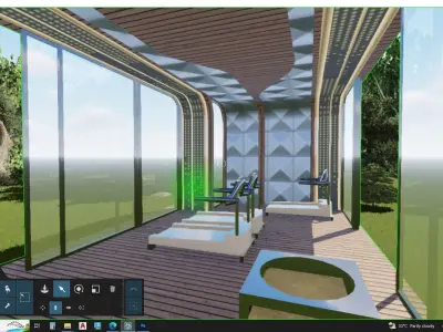 3D rendering of an outdoor gym in a simulator 3D model