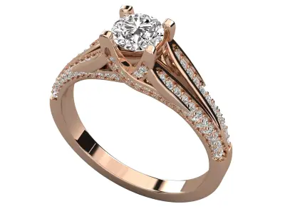 Women Light Weight Solitare Diamond Wedding Ring   28 3D print model