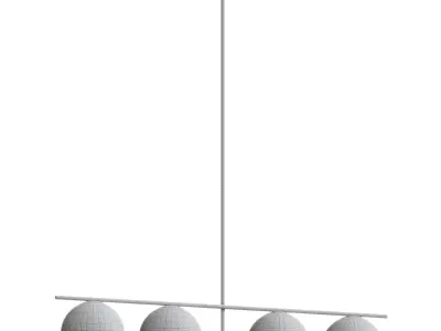 Drake 4 Light Glass Steel Dimmable Pendant 3D model