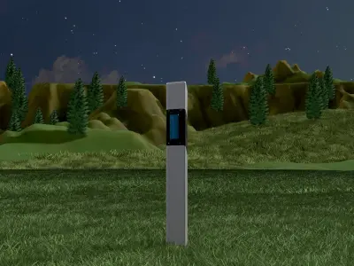 Delineator with wildlife warning reflector yellow L Low-poly 3D model