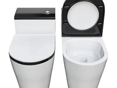 Dual-flush Elongated One-piece Toilet 3D model