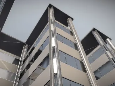 City Building Design E-2  Low-poly 3D model