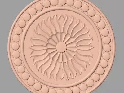 Door flower relief model STL format for CNC carving E453 3D model