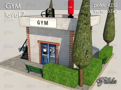 Gym Level Low-poly 3D model