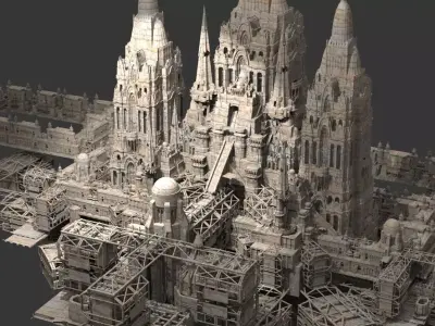 Oasis of Hatshepsut Inspired city 3D model