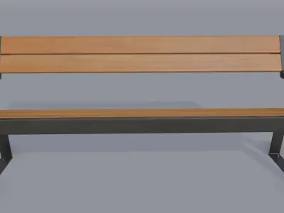 Street bench  Low-poly 3D model