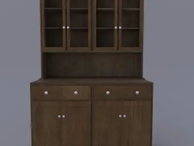 Cupboard wooden cabinet with doors and drawers 3D model purchase