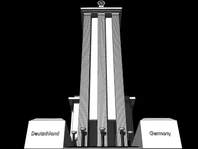 Nazi Germany Pavilion at the 1937 Paris International Exposition Low-poly 3D model