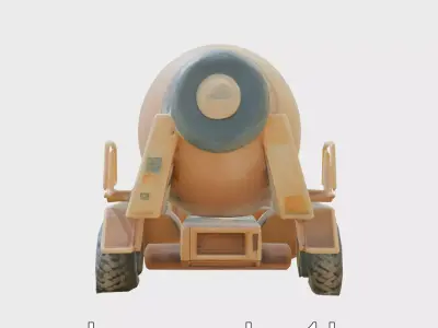 Submerged Ocean Floor Tractor with Coral Growth Low-poly 3D model