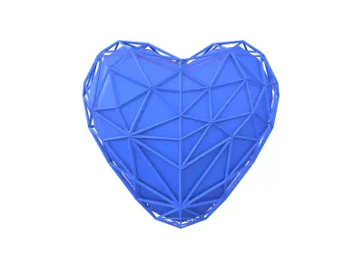 Stylish Heart V4 004 Low-poly 3D model