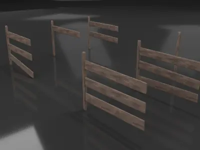 Fence Pack Low-poly 3D model get