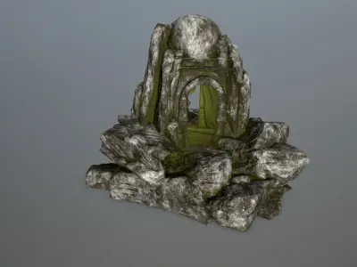skull cave Low-poly 3D model