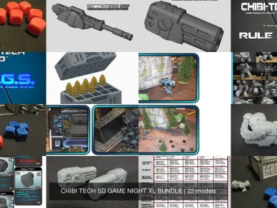 CHIBI TECH SD GAME NIGHT XL BUNDLE 3D Model Pack