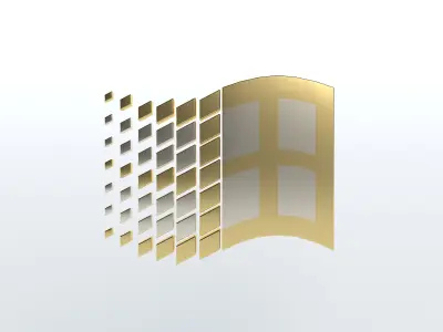 Windows 95 Logo v1 007 Free low-poly 3D model