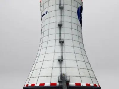 Cooling Tower Power Plant interior 3D model