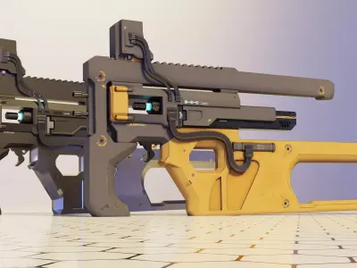 Sci-fi Rifle  Low-poly 3D model