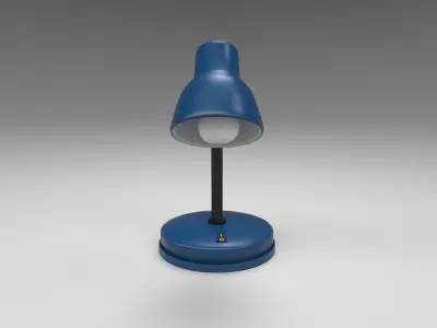 Modern table lamp blue Low-poly 3D model