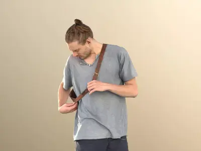 Milo 11216 - Casual Street Style Guy with Bag Low-poly 3D model