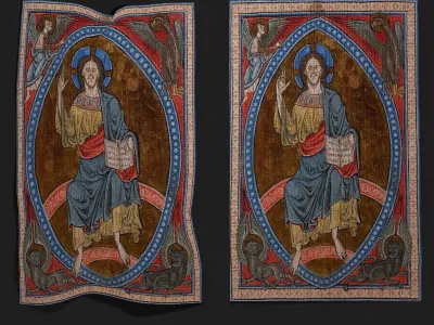  Psalter Tapestry Christ and Four Beasts Low-poly 3D model