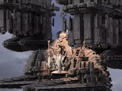Alien Inquisitor Grand Ship City Kit bash 2  3D model