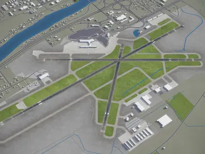 Moline Quad City - International Airport - MLI Low-poly 3D model