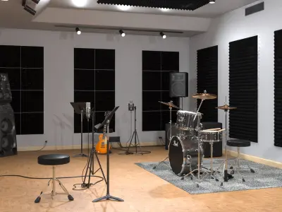  Recording Studio Interior with Equipment 