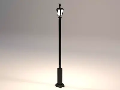 Elegant Antic Street Light Low Poly Low-poly 3D model