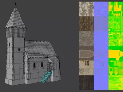 Old Medieval Church Free 3D model