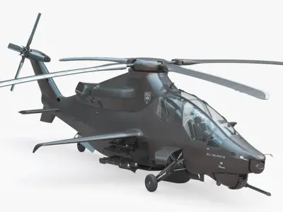  Bell 360 Invictus Helicopter with Pilot Rigged 