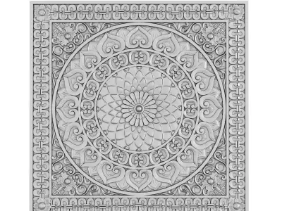 Decorative Ceiling Tile 3D model 6