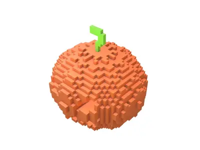Voxel Halloween Pumpkin v2 002 Low-poly 3D model