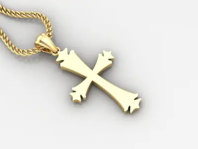 Light Gold 18K Cross Pendant 1CP007 3D print model